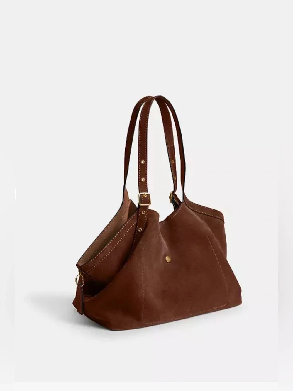 Coach Suede Gramercy Tote. Warm Brown.